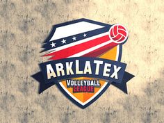 the arklatex volleyball league logo is displayed on an old concrete wall with stars and stripes