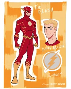 the flash and barry allen are drawn in different colors, but each has an image on it