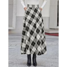 Season:Autumn / Fall,Winter; Fabric:Polyester; Dress Length:Maxi; Gender:Women's; Style:Casual,Fashion; Occasion:Going out,Daily,Street,Date; Fit Type:Regular Fit; Waistline:High Waist; Pattern:Plaid; Design:Pocket,Print; Pants Type:Skirt,A Line; Front page:FF; Listing Date:10/06/2024 Cheap Maxi Skirts, Long Skirt Winter, Long Plaid Skirt, Plaid Party, High Waisted Maxi Skirt, Stylish Skirts, Womens Maxi Skirts, Ruffles Fashion, Winter Skirt