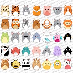 a bunch of different kinds of animals on a white background with text that says, i love