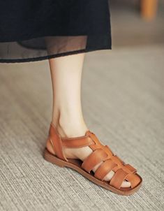 Handmade Retro Soft Sole Fisherman Sandals — Obiono Cheap Closed Toe Fisherman Sandals With Buckle, Cheap Leather Flat Fisherman Sandals, Cheap Leather Adjustable Fisherman Sandals, Adjustable Non-slip Fisherman Sandals, High-end Classic Fisherman Sandals With Buckle Closure, Fisherman Sandals, Chunky Heels Sandals, Fur Boots, Winter Boots Women