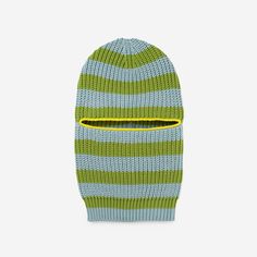 A colorful comfy twist on a classic knit balaclava. Soft ribbed knit with bold horizontal stripes and contrast trim. Adjustable opening can be worn three ways: over the mouth, under the chin, or pulled down into a cozy neckwarmer. Designed to stand out and keep you warm on a cold winter's day. Fit for the ski slopes or running errands in the city. Knit from super soft hypoallergenic yarn with hand-crocheted finishing for an extra pop of color. Naturally stretchy for an easy, comfy fit. Unisex/on Knit Balaclava, Knitted Balaclava, Knot Stud Earrings, Knot Studs, Ski Slopes, Book Candle, Dog Sweaters, Horizontal Stripes, Slipper Boots