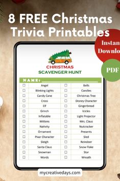 the 8 free christmas trivia printables