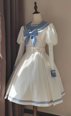 New #SailorLolita Dress: 【-A Cute Sailor's Dream-】 Sailor Lolita OP Dress  ◆ Shopping Link >>> https://lolitawardrobe.com/a-cute-sailors-dream-sailor-lolita-op-dress_p6656.html Oc Outfits, Lolita Outfits, Op Dress, Kawaii Dress, Fairytale Dress, Vestidos Vintage