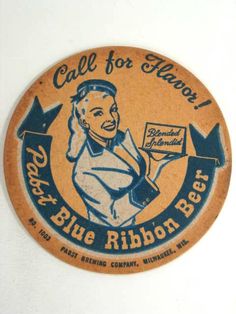 an old blue ribbon beer sticker on a white background with the words call for honey