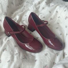 Burgundy loafter mary jane heels  Insta: @ju.harvey  Shoes from Cider Red Mary Janes Aesthetic, Dark Red Mary Janes, Burgundy Mary Janes, Arthur Spiderwick, Red Mary Jane Shoes, Burgundy Aesthetic, White Glasses, Burgundy Shoes, Chrismas Gifts