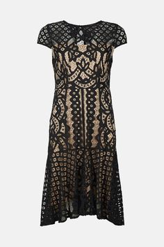 Style: Fit & Flare DressFabric: LaceLength: MidiNeckline: CrewSleeve Length: Cap Sleeve Sleeve Lace Dress, Lace Dress With Sleeves, Accessories Branding, Quick Delivery, Cap Sleeve, Cap Sleeves, Lace Dress, Cape, Perfect Fit