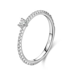 SPECIFICATIONS Shape\pattern: Heart Setting Type: Pave Setting Rings Type: Wedding Bands Occasion: Wedding Metals Type: Silver Metal Stamp: 925,Sterling Pave Setting Ring, Love Simple, Silver Lights, Heart Shaped Diamond, Love Ring, Sterling Silver Heart, Types Of Rings, Diamond Heart, Silver Diamonds