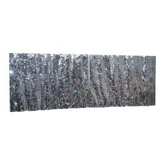 an abstract painting with silver glitters on it