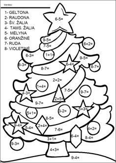 a christmas tree with numbers on it