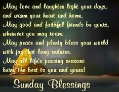 a poem written in the language of sunday blessing