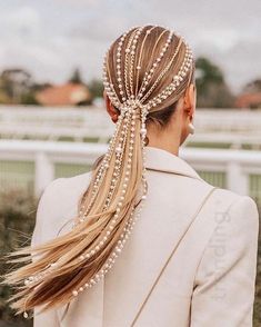 Hair Chains, Haircut Styles, Bridal Hairstyles, Pearl Hair, Hair Dos, Ponytail Hairstyles, Hair Colors, Wedding Hair, Hair Jewelry