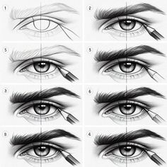 step by step instructions on how to draw an eye