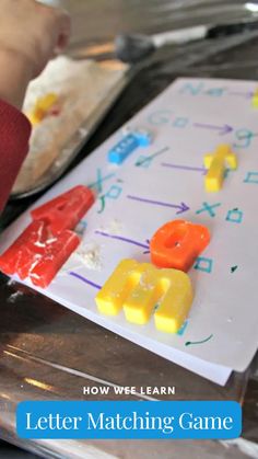 the letter matching game is fun for kids to play with and learn how to use it