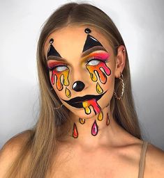 Halloween Face Paint Makeup, Crazy Face Paint, Face Paint Makeup Looks Easy, Face Paint Ideas Adults, Full Face Painting Ideas, Halloween Face Paint Adult, Full Face Makeup Art, Face Paint Adults, Face Paint Halloween Women