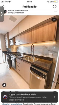 the kitchen is clean and ready to be used by someone in their home or apartment