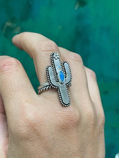 Handmade in sterling silver, size 9. Cactus Ring, Lake Havasu City, Lake Havasu, Saguaro Cactus, Rings Statement, Statement Rings, Cactus, Beauty Book, Jewelry Rings