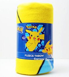 pokemon fleece throw blanket in yellow and blue