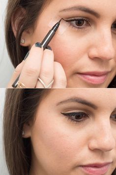 Never let your winged liner make you late for work again. See these and other eyeliner hacks that will transform your beauty routine. Easy Winged Eyeliner, Permanente Make-up