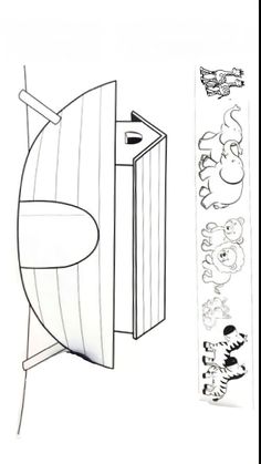 a drawing of a chair next to a wall with stickers on it and an object in the background