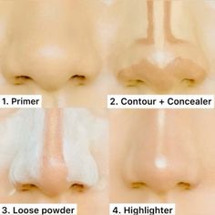 Nose Contouring For Different Noses, Contouring Different Nose Shapes, Nose Contour And Highlight, Nose Contour For Big Tip, Cute Nose Contouring, Highlight Nose Tip, How To Contour Different Nose Shapes, Contour For Different Nose Shapes, Flat Nose Contouring Tutorial