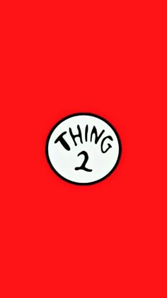 the thing 2 logo is shown on a red background with black and white lettering, which reads