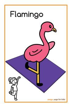 a pink flamingo sitting on top of a purple object with the word flamingo