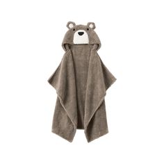 "A cute critter hood on this Lands' End baby throw blanket will keep their tiny heads toasty warm after baths or just when there's a chill in the air. A cute critter hood on this Lands' End baby throw blanket will keep their tiny heads toasty warm after baths or just when there's a chill in the air. 34\"L x 23\"W Fleece-lined hood with face and ears Hood opening measures 7\" across the top of the throwCONSTRUCTION & CARE Polyester fleece Machine wash Imported Size: One Size. Color: Bear. Gender: Baby Throw, After Bath, Lands End, X 23, Hobbies, Throw Blanket, Age Group, Sewing, Color