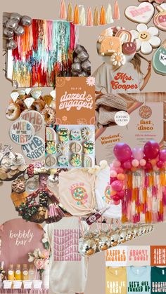 the collage is full of many different things to see on this page, including balloons and other items