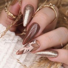 Unghie Nail Art, November Nails, Fall Manicure, October Nails, Nail Art For Beginners, Cute Nails For Fall, Fall Acrylic Nails, Thanksgiving Nails, Brown Nails