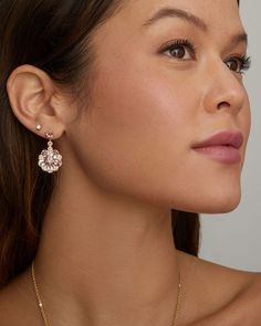 Floral Drop Earring with Morganite, Pink Tourmaline, and Diamonds – Jamie Wolf Luxury Pink Jewelry With Matching Earrings, Pink Bridal, Bracelet Collection, Drop Earring, Gold Floral, London Blue Topaz, Green Tourmaline, London Blue, Morganite