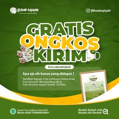 the flyer for an event with green background and yellow lettering, which reads gratis on