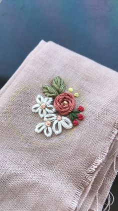 a close up of a piece of cloth with flowers on it