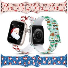 PRICES MAY VARY. 🤶🎄【4 pack Xmas Theme Printed Band for iWatch Band 】Come with 4 pack Christmas holiday watch bands. The bands features classic Christmas factor ---The Santa Claus, Christmas Tree, Reindeer, Snowman, &Snowflake. With them you will be the focus especially during Christmas 🎅🎄【Compatible Apple Watch Models】Our xmas watch band are compatible with apple watch 38mm, 40mm, 41mm, 42mm, 44mm, 45mm & 49mm. These straps are suitable for iWatch ultra, Series 10, Series 9, Series 8, Series Winter Apple Watch Bands, Casual White Adjustable Apple Watch Band, Halloween Band, Adjustable Black Silicone Apple Watch Band, Bands For Apple Watch, Xmas Snowman, Pink Silicone Adjustable Watch Bands, Pink Adjustable Silicone Watch Bands, Christmas Watches