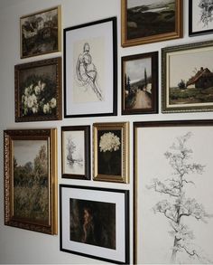 there are many pictures on the wall