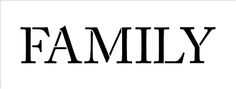 the word family written in black on a white background