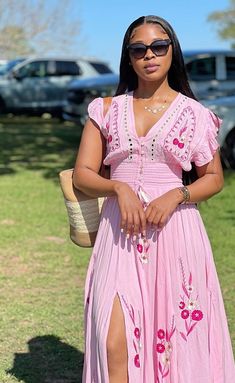 Long Sundress Outfit Black Women, Mauve Outfit Ideas, Black Fitness Aesthetic, Classy Vacation Outfits, Tea Party Outfits For Women, African American Clothing, Ladies Trouser Suits, Modest Dressing, Soft Feminine Outfits