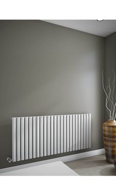 a large white radiator in a room