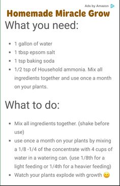 a poster with instructions on how to grow plants