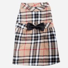 SUMMER-DOG-DRESS-TAN-PLAID Designer Dog Clothes, Flannel Dress, Tan Plaid, Dog Dress, Pet Dress, Dresses Xxl, Dog Dresses, Plaid Fabric, Classic Dress