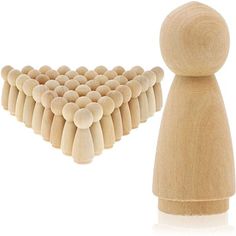 a group of wooden pegs sitting next to each other