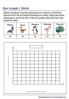 the bar graph worksheet for kids to learn how to read and write numbers