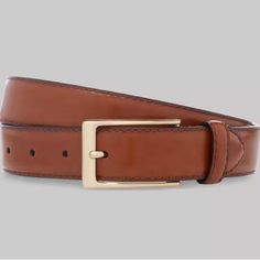 New Without Tags $60 Jos. A. Bank Polished Leather Belt Size 36” Waist This Fine Leather Belt Features A High Polish Finish, Stitched Edges, And An Understated Goldtone Buckle. Imported. Bin S-1 Cognac Belt, Magnetic Necklace, Waist Belts, Braided Leather Belt, Trending Necklaces, Gold Long Necklace, Initial Necklace Gold, Leather Belts Men, Casual Belt