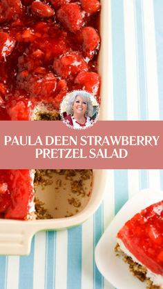 Paula Deen Strawberry Pretzel Salad Paula Deen Strawberry Pretzel Salad, Pretzel Strawberry Dessert, Pretzel Crust Dessert, Strawberry Pretzel Dessert, Leftover Strawberries, Sweet Potato Souffle, Strawberry Pretzel Salad, Pretzel Salad, Strawberry Pretzel