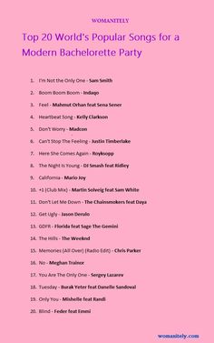 top 20 world's popular songs for a modern bachelor party