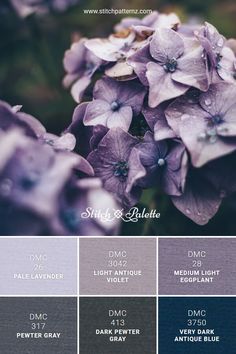 the color scheme for shades of blue and purple