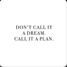 the words don't call it a dream, call it a plan