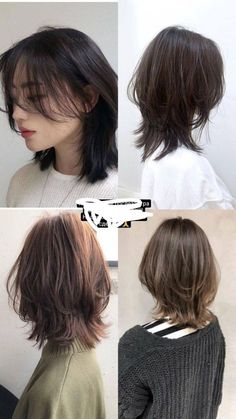 Shortish Hair, Long Wolfcut Haircut With Bangs, Short Hair Tomboy, Hair Style Korea, Haircut With Bangs, Long Wolfcut Haircut