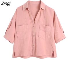 Shipping: Worldwide Express Shipping AvailableDelivery time: 7-15Days Fast ShippingReturns: Fast refund, 100% Money Back Guarantee.Brand Name: ZEVITYFabric Type: BroadclothPattern Type: SolidStyle: Prairie ChicThickness: STANDARDOrigin: Mainland ChinaCN: JiangsuClothing Length: RegularMaterial: PolyesterDecoration: PocketsMaterial Composition: Synthetic fiberSleeve Length(cm): ShortRelease Date: Summer 2022Season: SummerClothing Patterns: STRAIGHTPlace Of Origin: China (Mainland)Shirts Type: Cas Crop Shirts For Women, Shirts For Women Stylish, Women Loose Shirt, Female Shirts, Blouses Vintage, Chic Tops, Fashion Sketches Dresses, Modest Dresses Casual, Trendy Fashion Tops