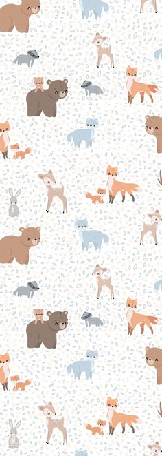 an animal pattern with many different animals on it